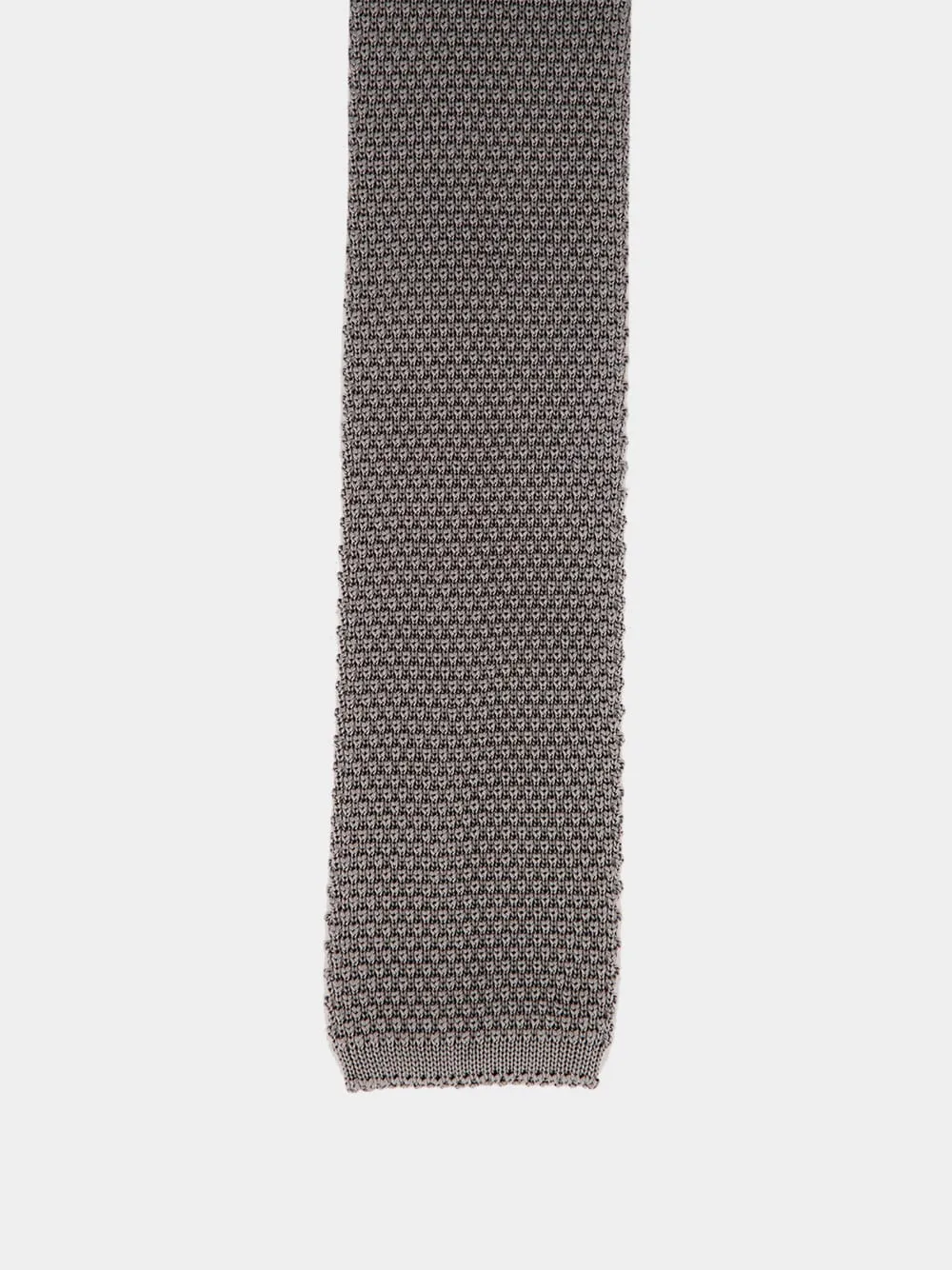 Grey Silk Knit Tie sold by Fashion Clinic product image thumbnail 3