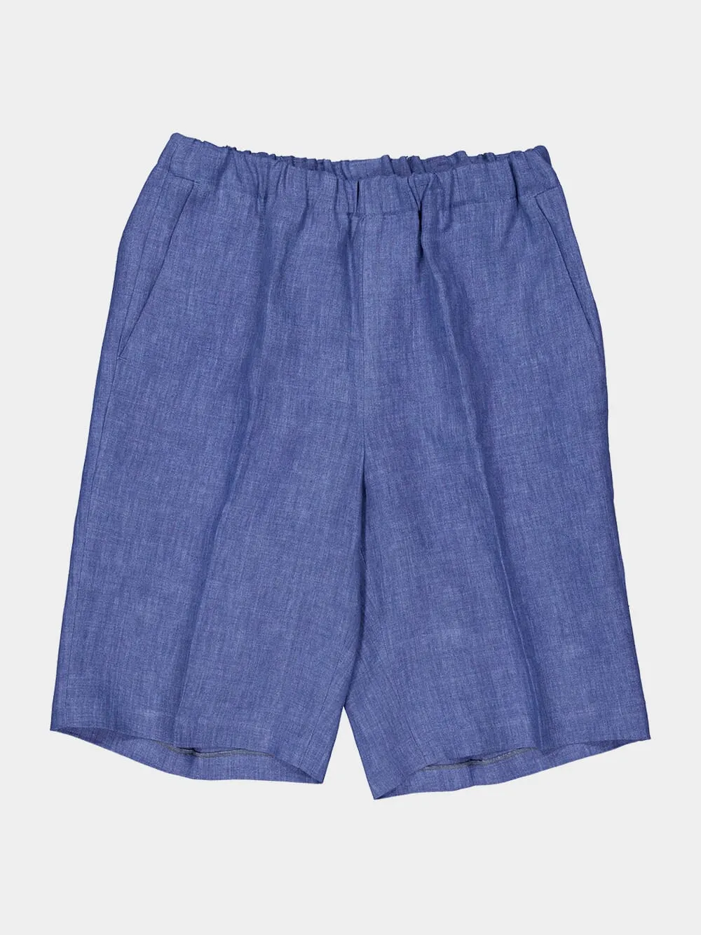 Light Denim Linen Bermuda Shorts sold by Fashion Clinic product image thumbnail 5