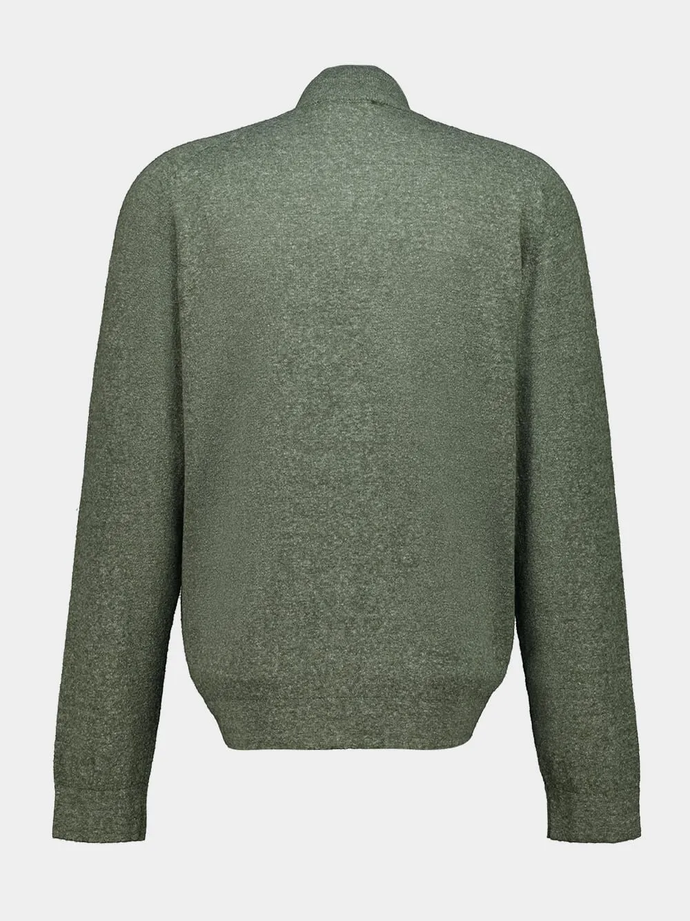 Olive Green Cashmere and Linen Zip Sweater sold by Fashion Clinic product image thumbnail 2