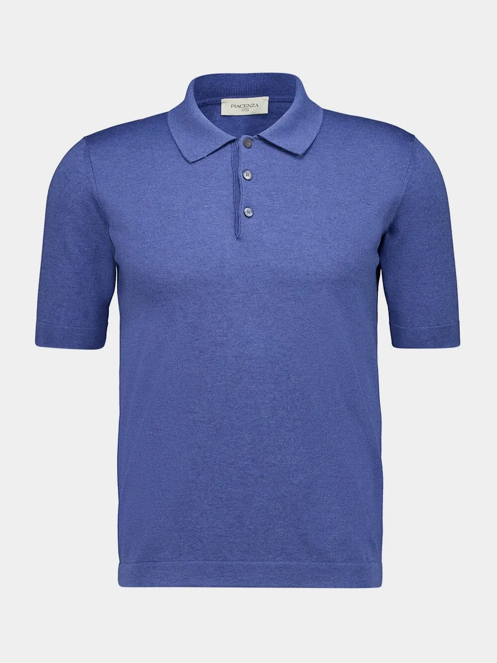 Blue Silk and Cotton Polo Shirt sold by Fashion Clinic