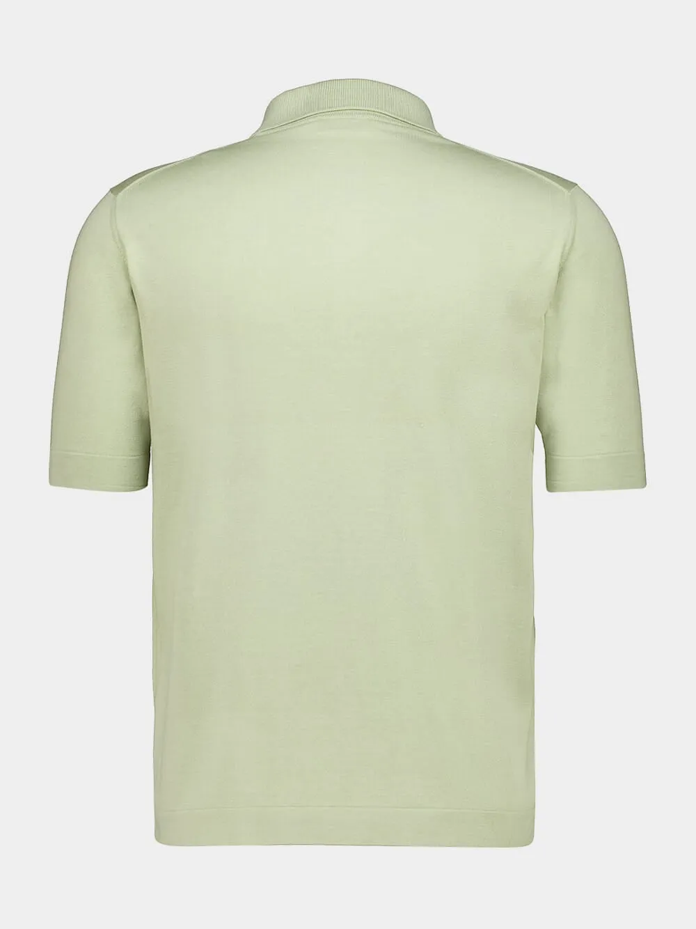 Light Green Silk and Cotton Polo Shirt sold by Fashion Clinic product image thumbnail 2