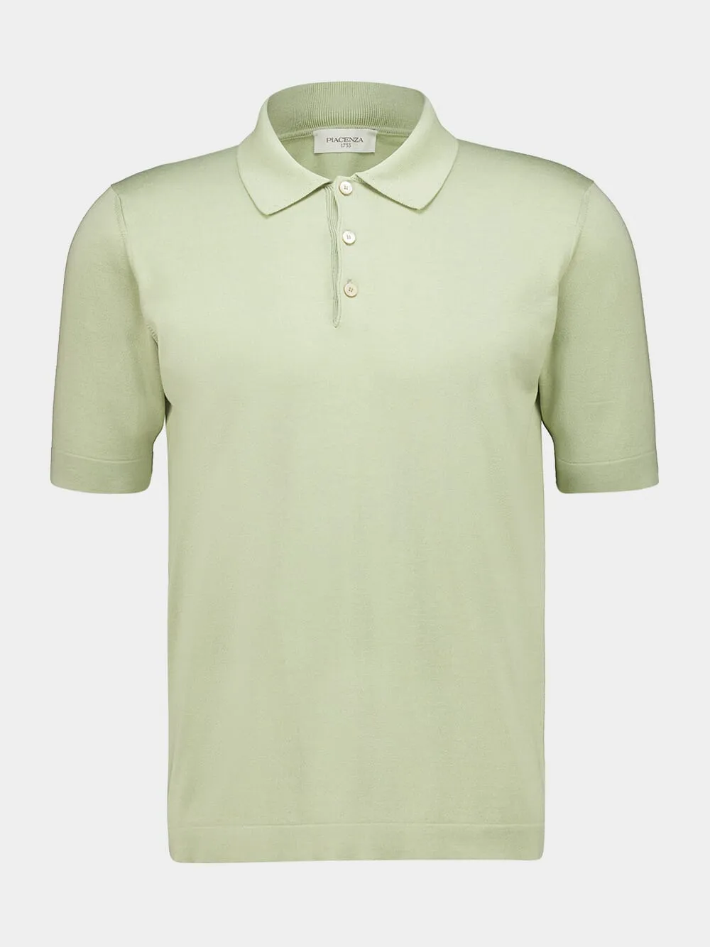 Light Green Silk and Cotton Polo Shirt sold by Fashion Clinic
