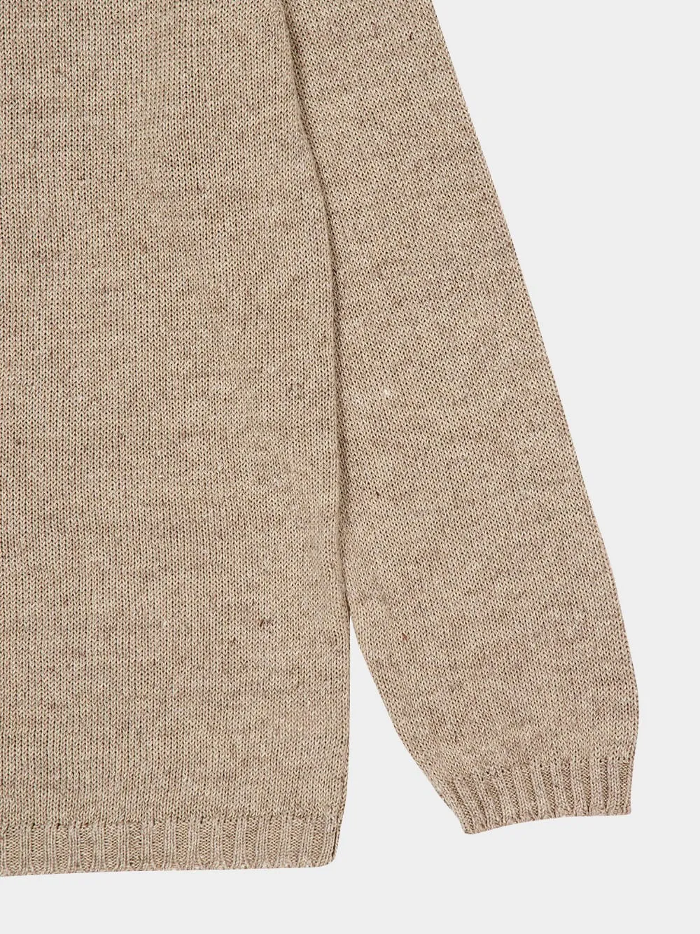 Beige Linen and Cotton Knit Pullover sold by Fashion Clinic product image thumbnail 4