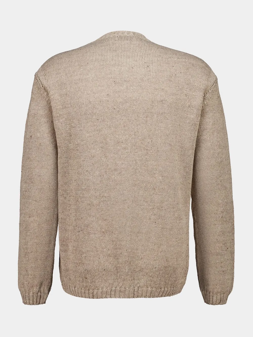 Beige Linen and Cotton Knit Pullover sold by Fashion Clinic product image thumbnail 2