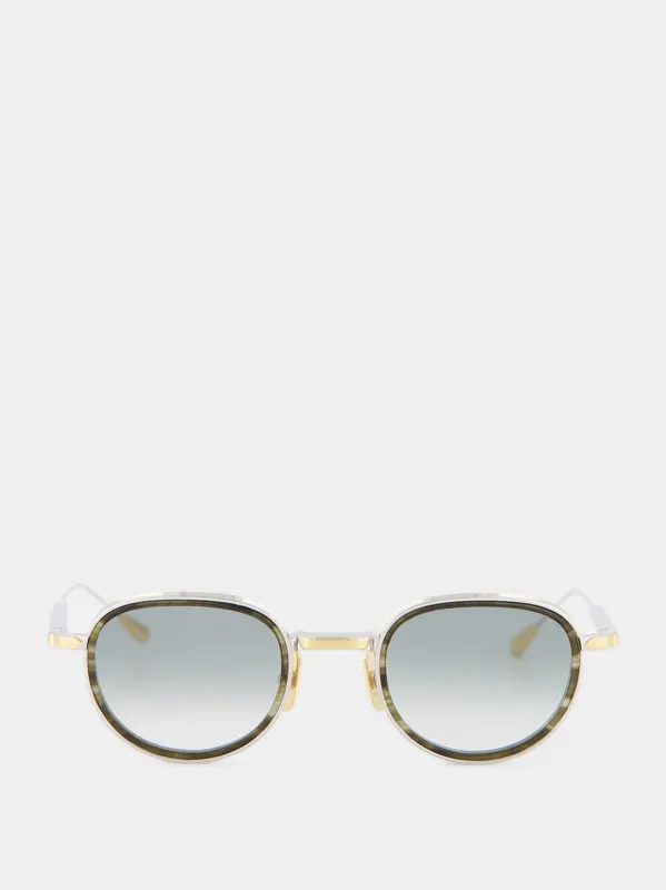 Panache 16k Gold Olive and Blue Gradient Sunglasses made by Fashion Clinic