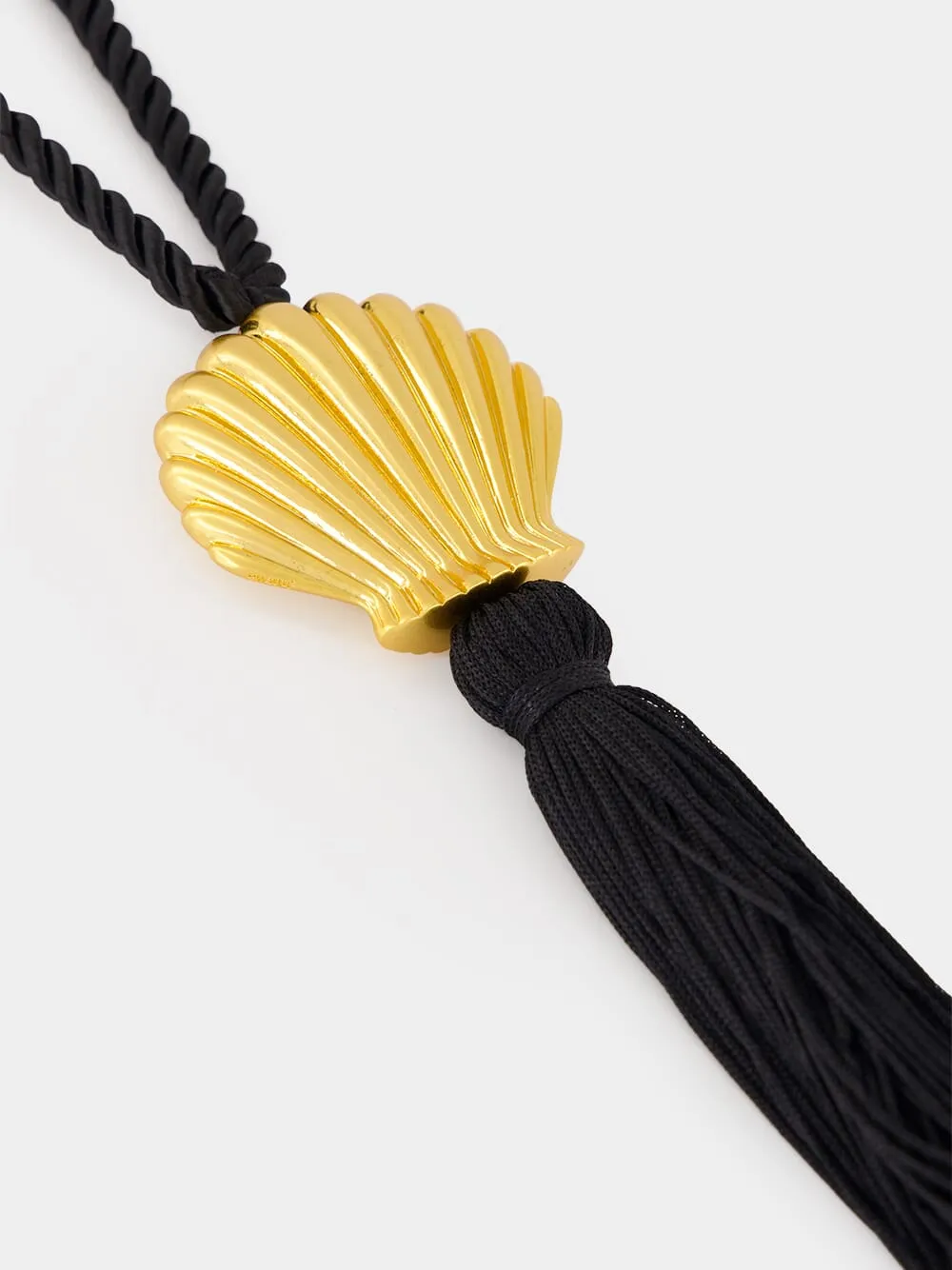 Black Éze Gold Shell Tassel Necklace sold by Fashion Clinic product image thumbnail 3