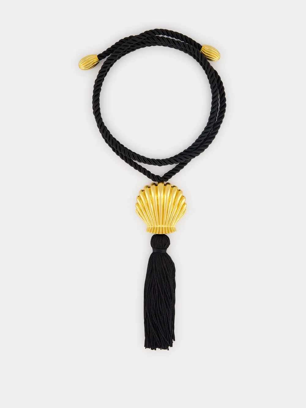 Black Éze Gold Shell Tassel Necklace sold by Fashion Clinic product image thumbnail 2