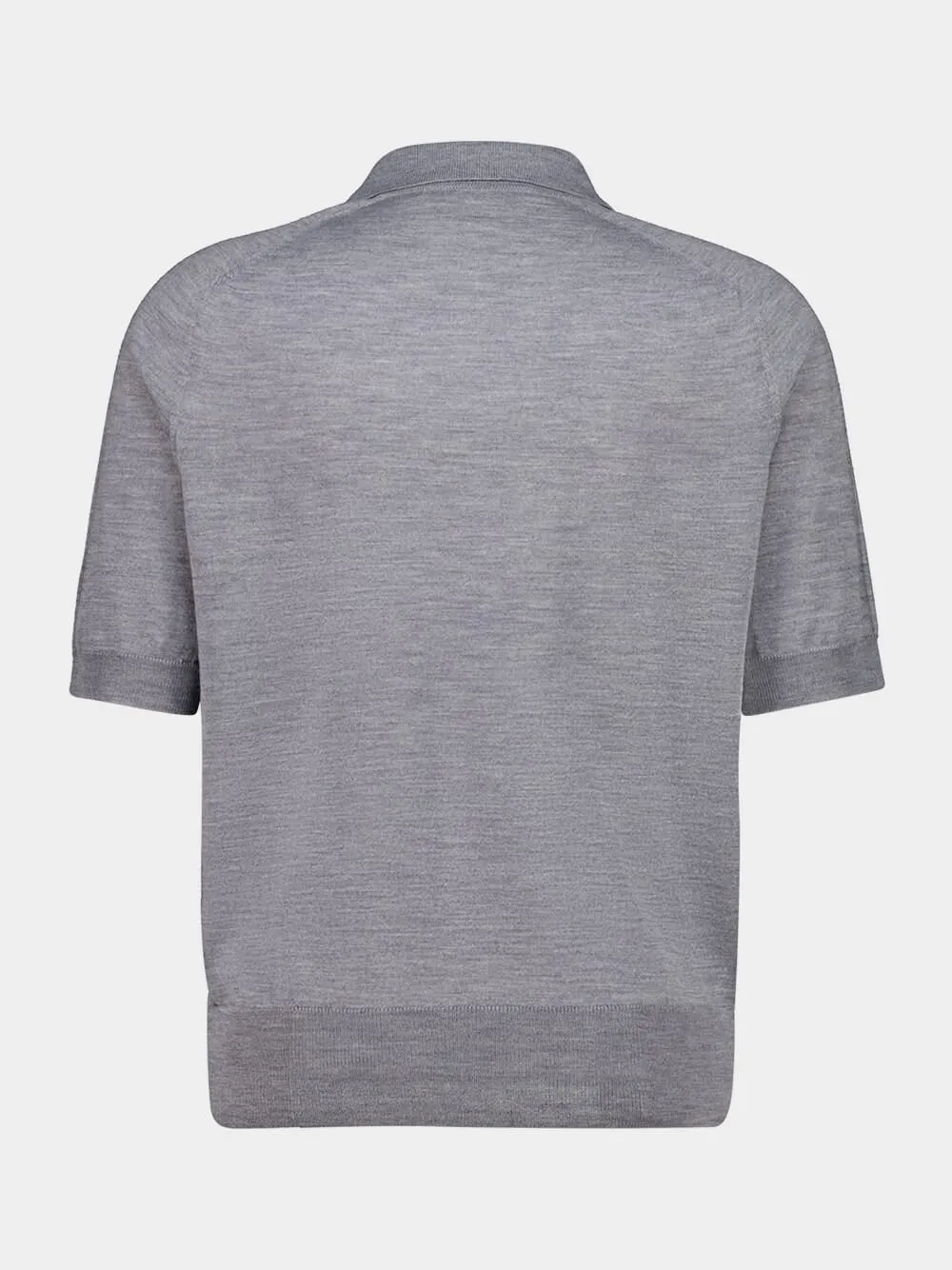 Grey Wool Short Sleeves Ami De Coeur Polo sold by Fashion Clinic product image thumbnail 4