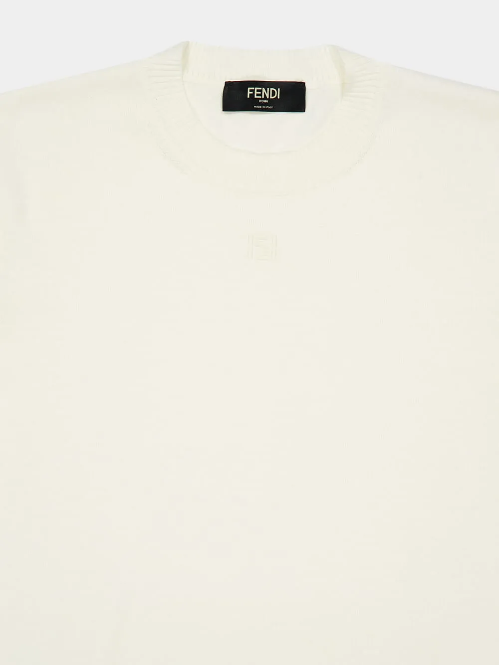 White Cotton and Cashmere Short-Sleeve Jumper sold by Fashion Clinic product image thumbnail 3