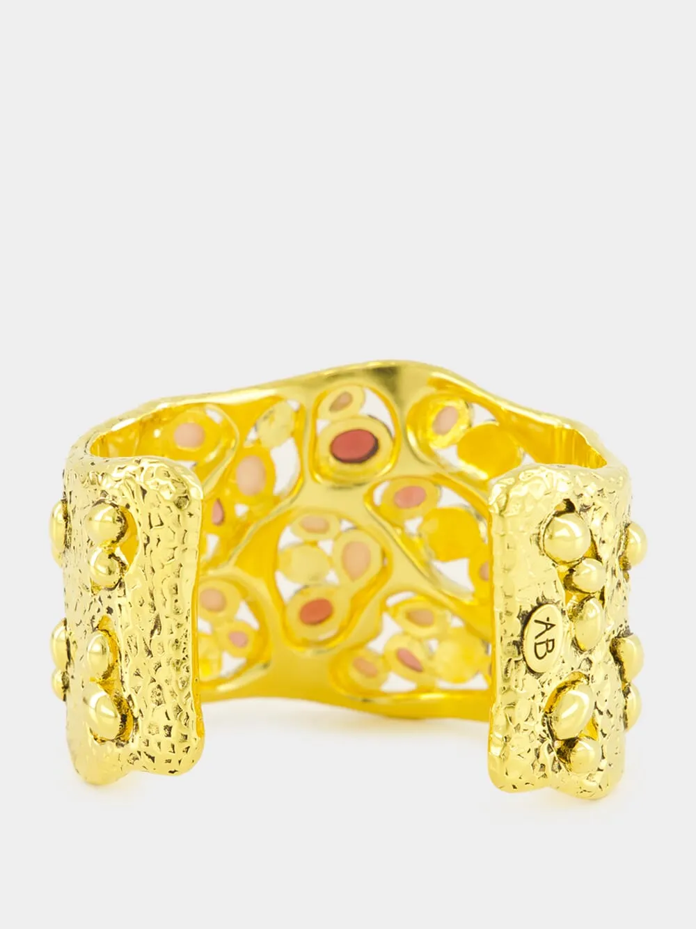 Gold Atalide Cuff with Garnet and Pink Opal sold by Fashion Clinic product image thumbnail 2