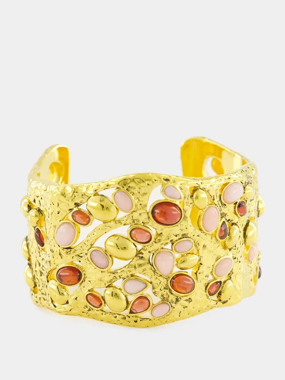 Gold Atalide Cuff with Garnet and Pink Opal sold by Fashion Clinic product image thumbnail 3