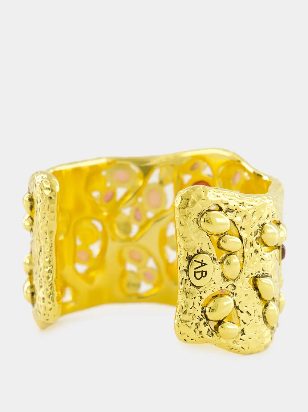 Gold Atalide Cuff with Garnet and Pink Opal sold by Fashion Clinic product image thumbnail 4