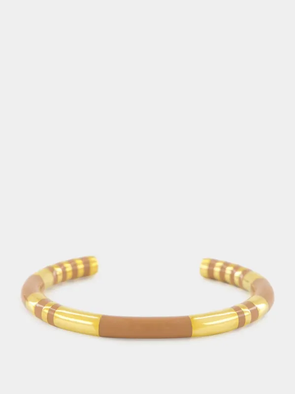 Cappuccino Positano Striped Bangle made by Fashion Clinic