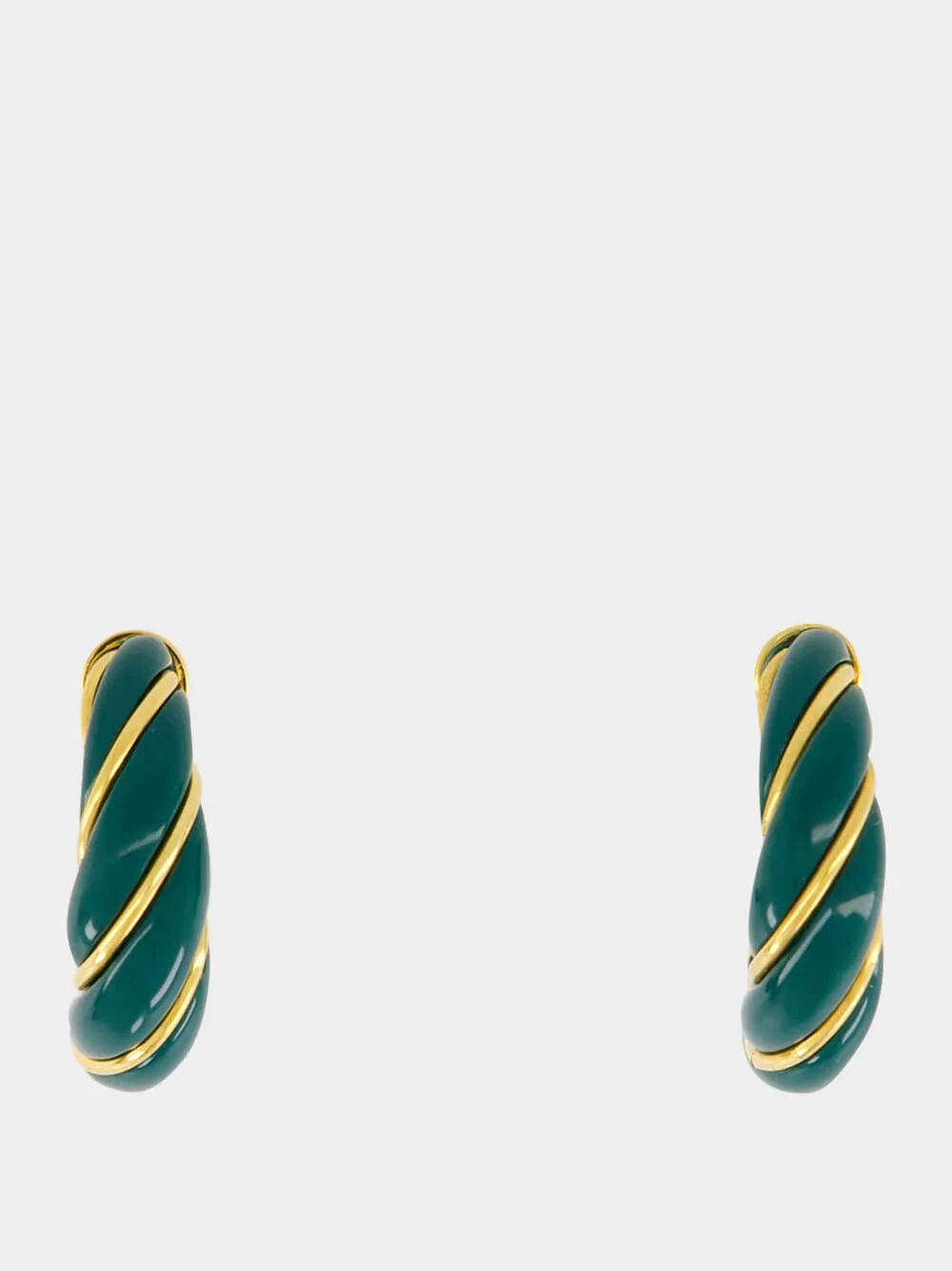 Emerald Green Diana Hoop Earrings sold by Fashion Clinic
