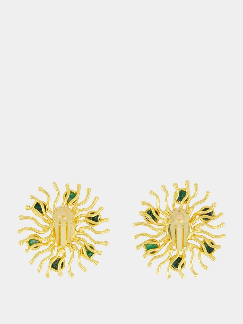 Sunshine Malachite Clip Earrings sold by Fashion Clinic product image thumbnail 2