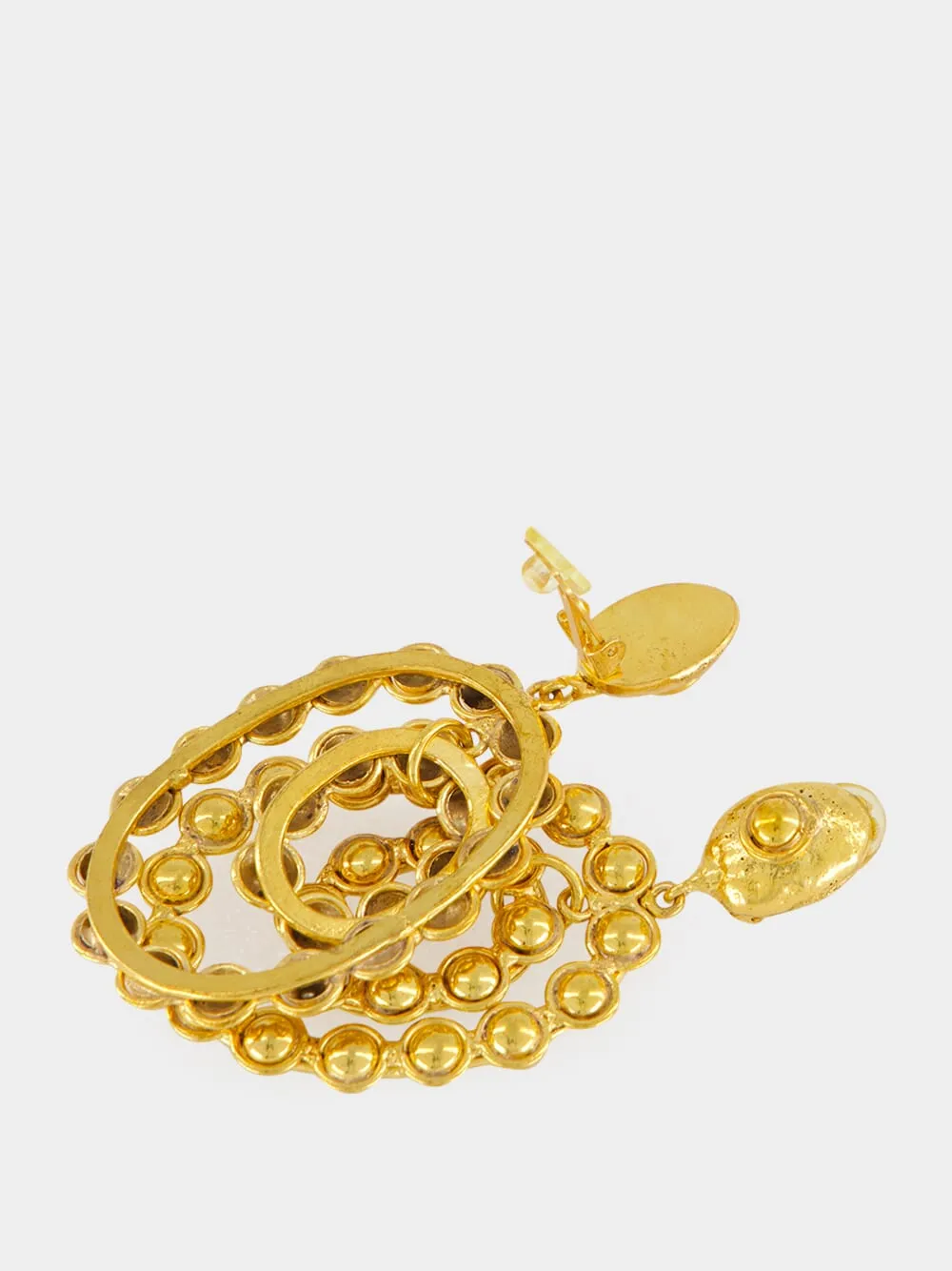 Gina Gold Oval Earrings sold by Fashion Clinic product image thumbnail 3