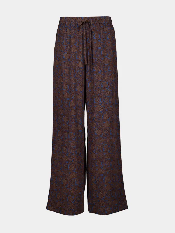 Marrakesh Silk Casual Trousers made by Matteau
