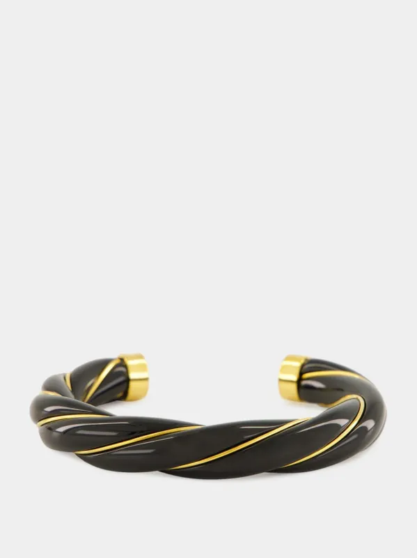 Black Twisted Diana Bangle made by Fashion Clinic