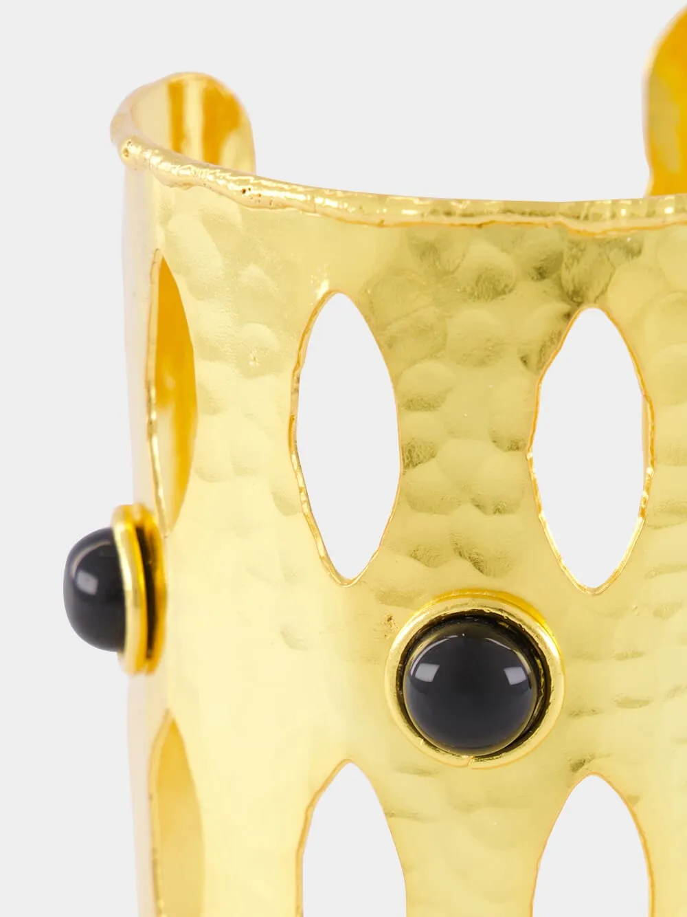Gold Cuff with Black Onyx Detailing sold by Fashion Clinic product image thumbnail 3