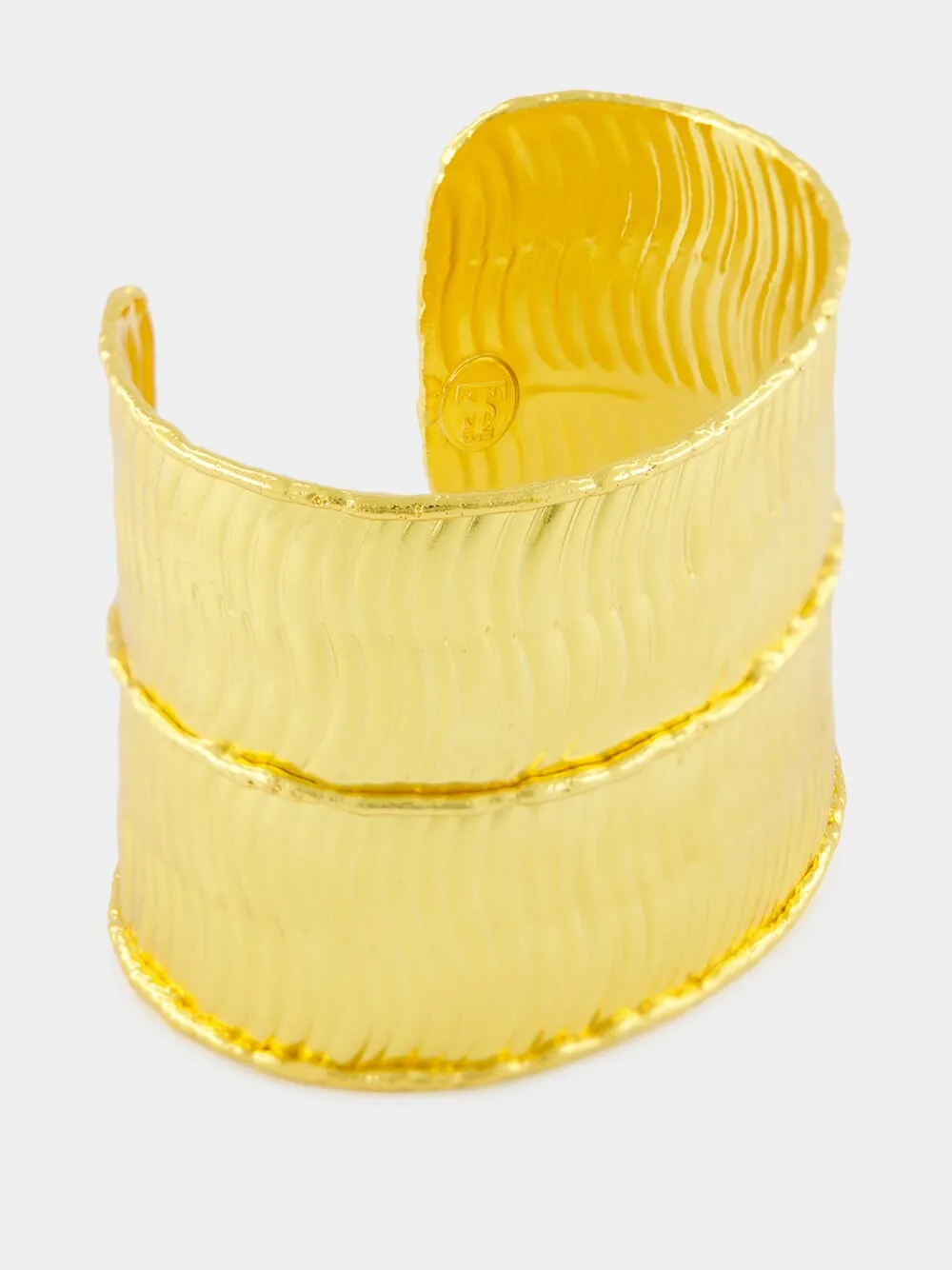 Bamboo Gold Textured Cuff Bracelet sold by Fashion Clinic product image thumbnail 4
