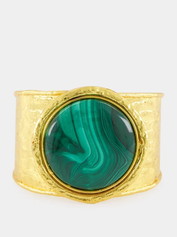 Sphere Malachite Cuff Bracelet made by Fashion Clinic
