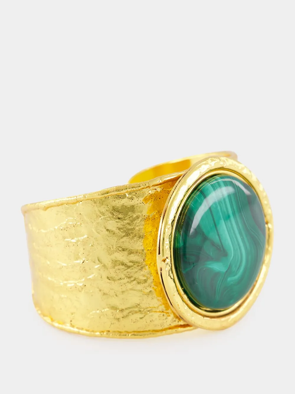 Sphere Malachite Cuff Bracelet sold by Fashion Clinic product image thumbnail 3