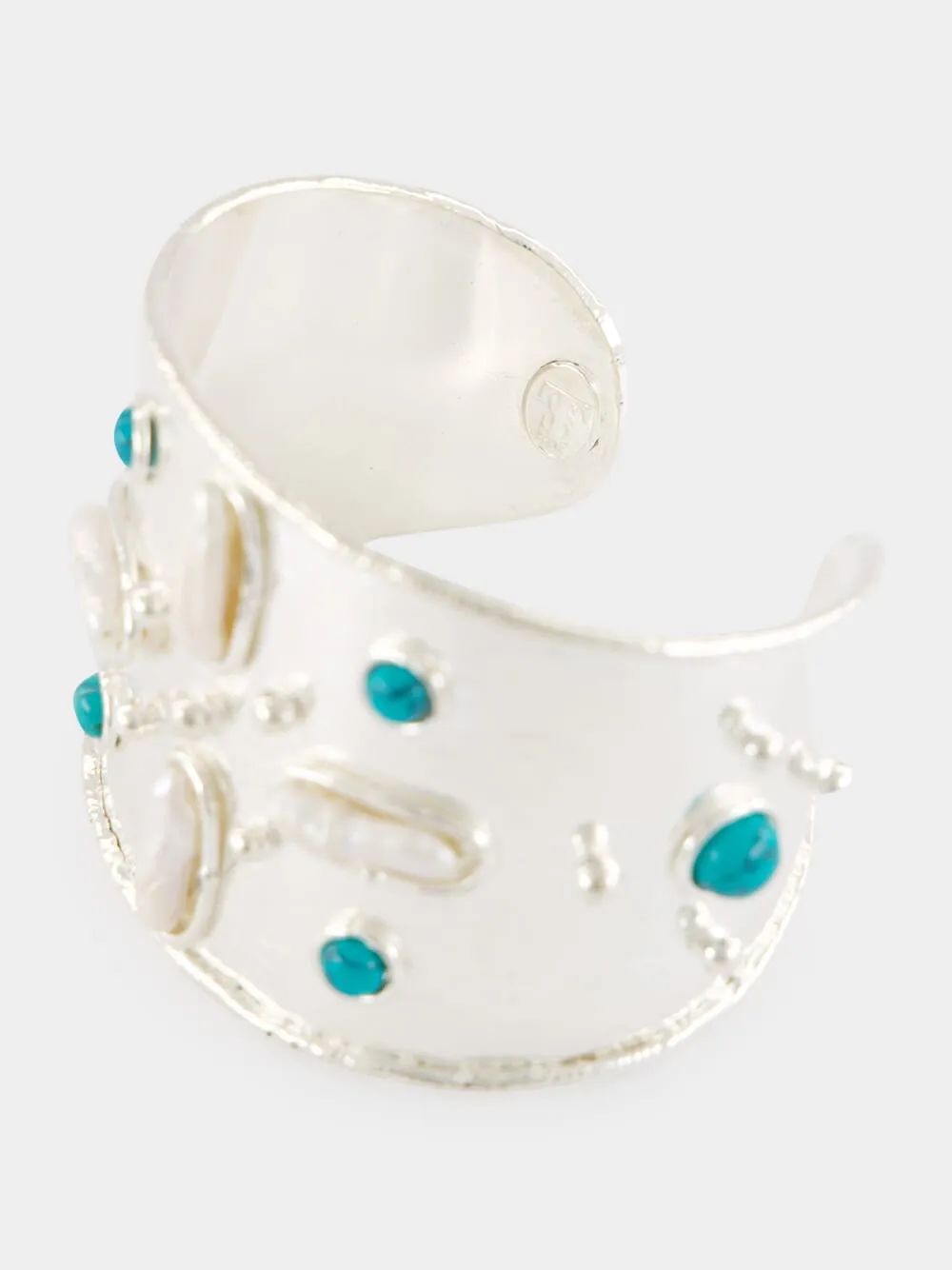 Silver Mojave Cuff with Turquoise sold by Fashion Clinic product image thumbnail 4
