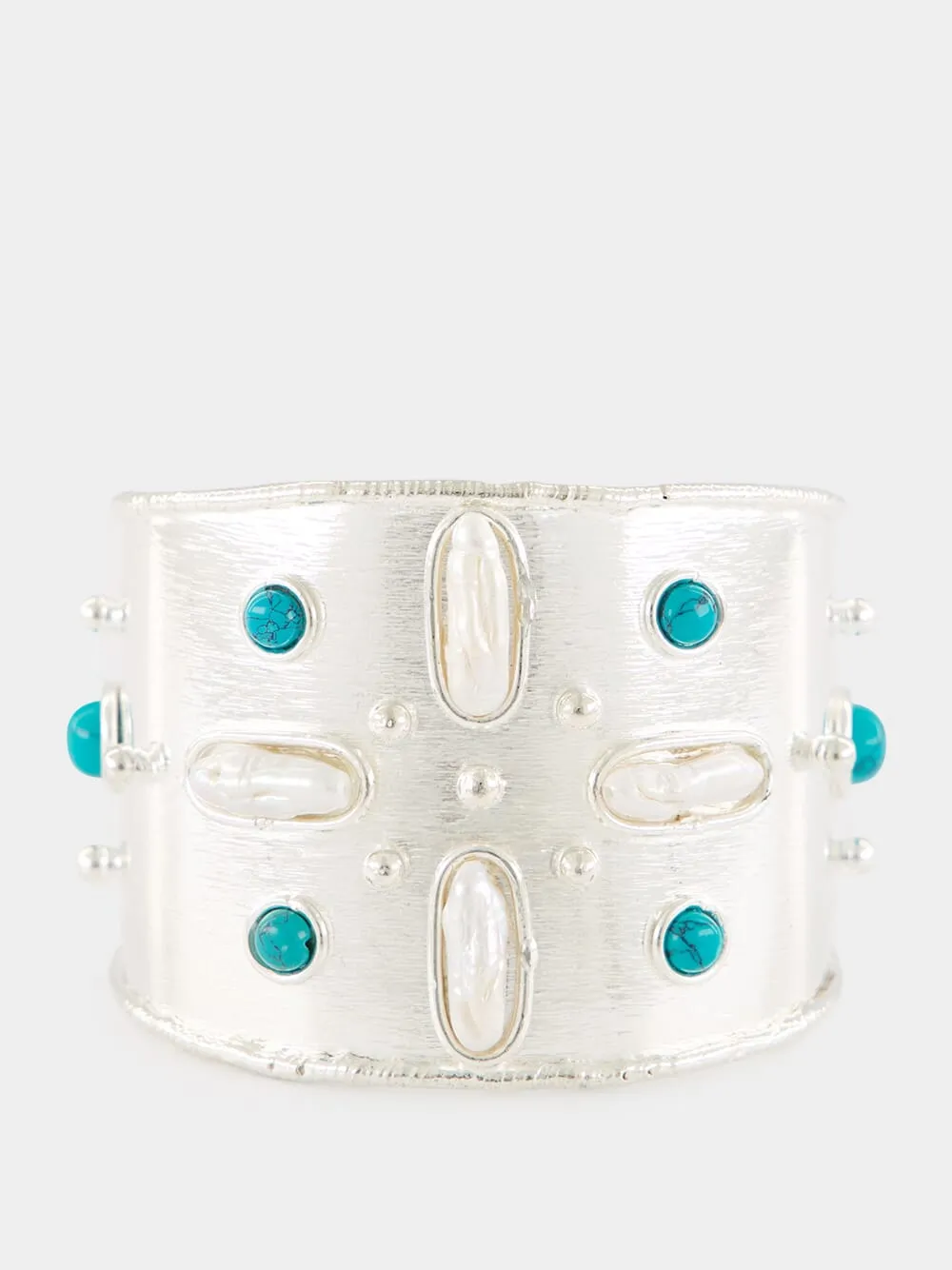 Silver Mojave Cuff with Turquoise sold by Fashion Clinic