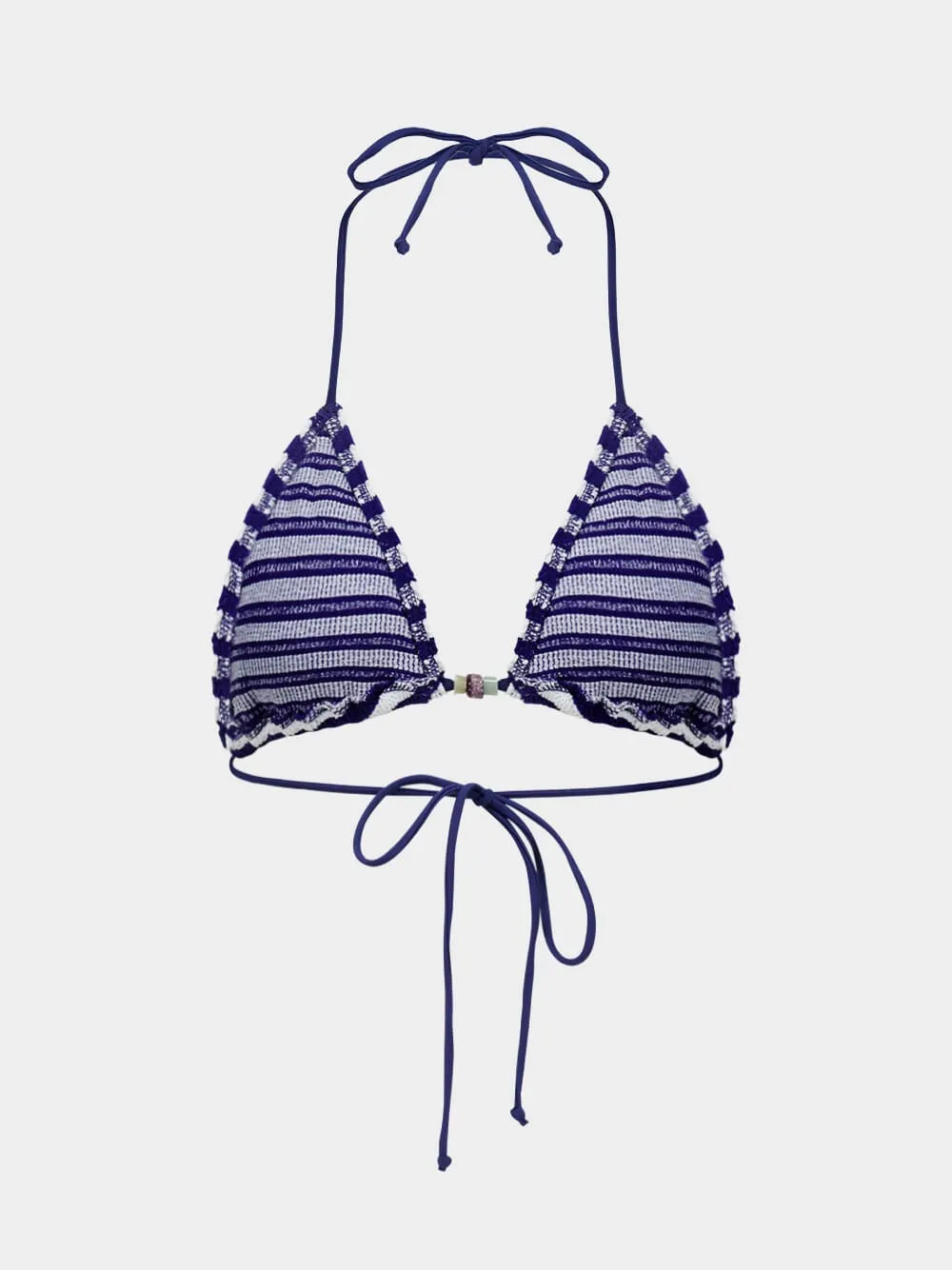 Navy and White Beaded Ingrid Triangle sold by Fashion Clinic product image thumbnail 2