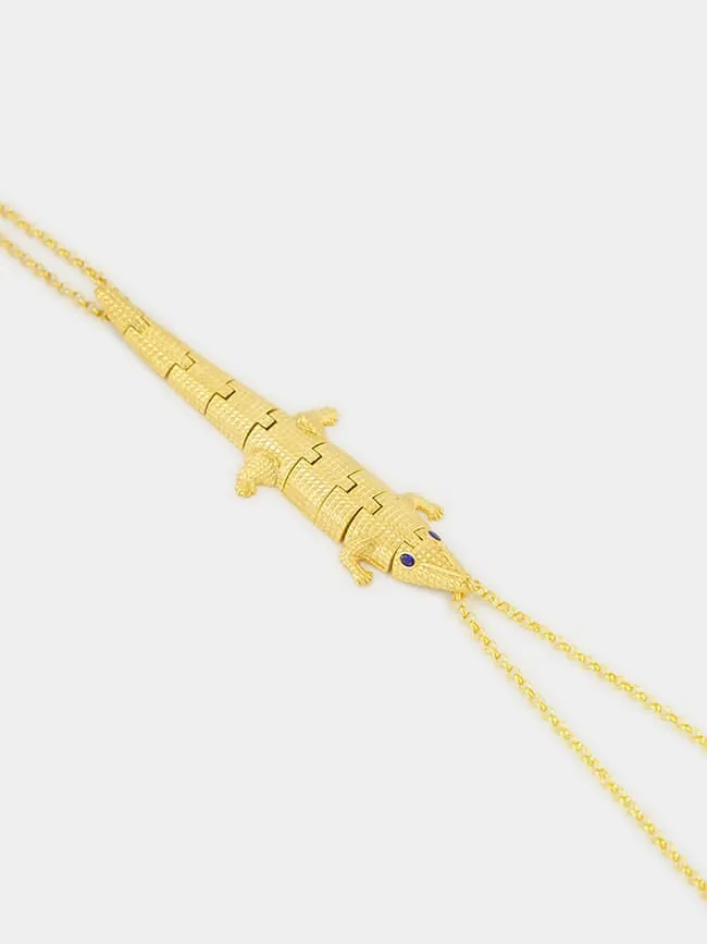 Gold-Plated Croco Hand Bracelet sold by Fashion Clinic product image thumbnail 3