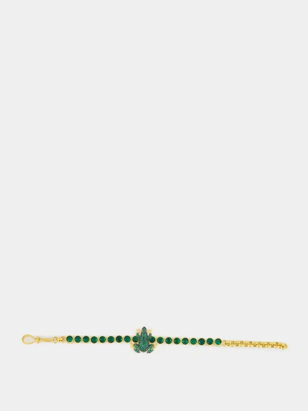 Green Frog Tennis Bracelet made by Fashion Clinic