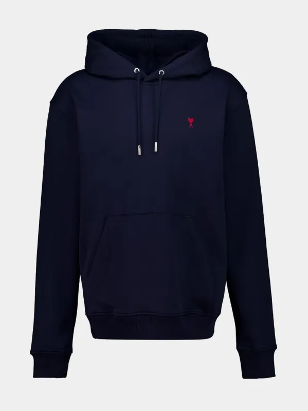 Blue Ami de Coeur Cotton Hodded Sweatshirt made by Ami