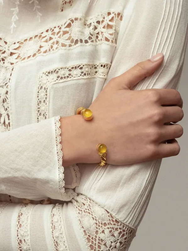Eros Yellow Onyx Open Bracelet made by Fashion Clinic