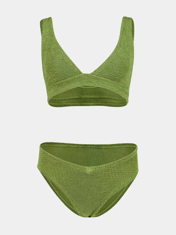 Metallic Moss Angel Bikini made by Hunza G
