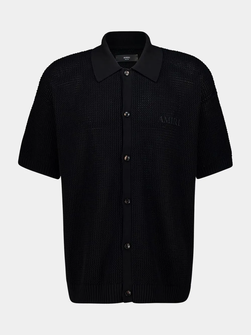 Black Crochet Mesh Shirt sold by Fashion Clinic