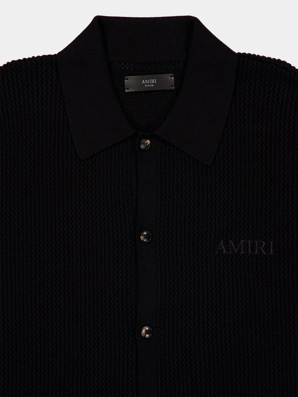 Black Crochet Mesh Shirt sold by Fashion Clinic product image thumbnail 3