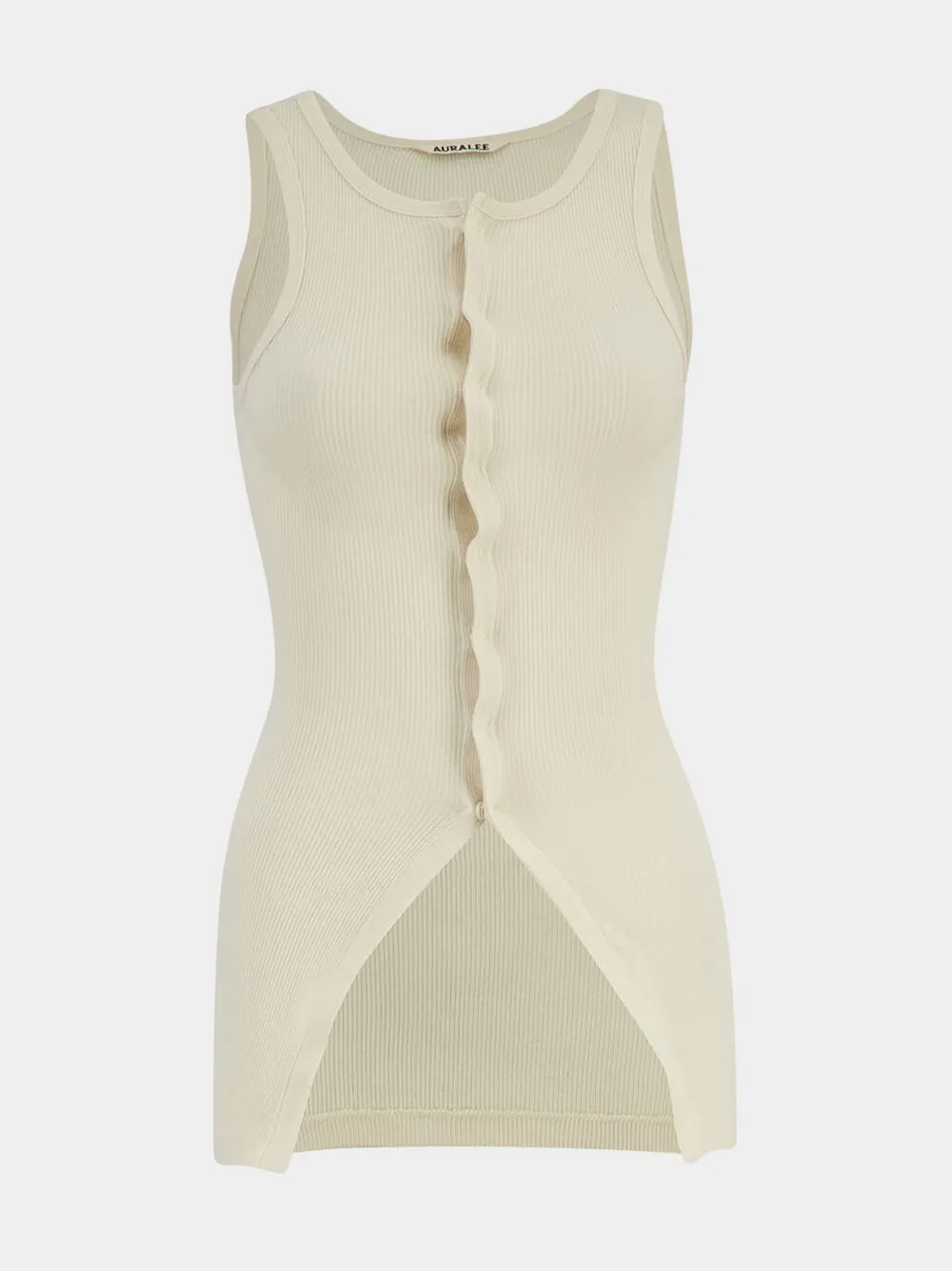 Ivory Organic Rib Tank Top sold by Fashion Clinic