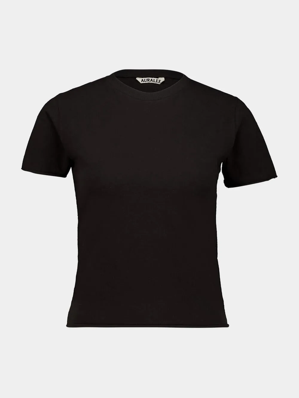 Black Brushed Organic Cotton T-Shirt sold by Fashion Clinic