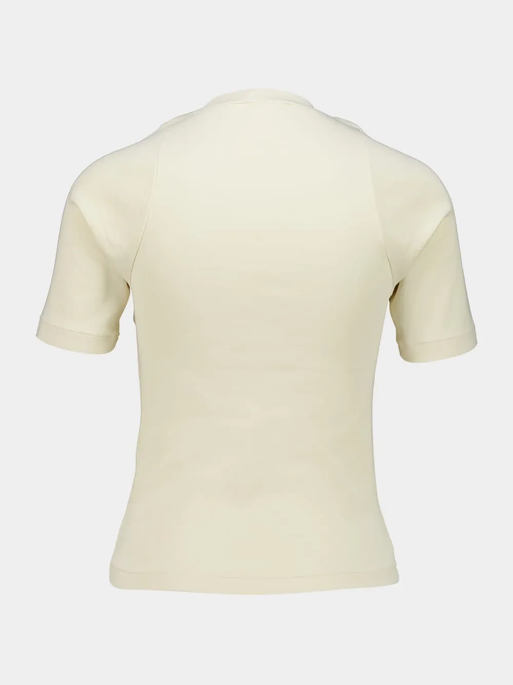 Ivory Organic Cotton Fine Rib T-Shirt sold by Fashion Clinic product image thumbnail 2