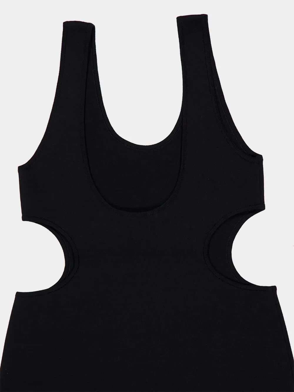Black Double Faced Silk Cotton Tank sold by Fashion Clinic product image thumbnail 4