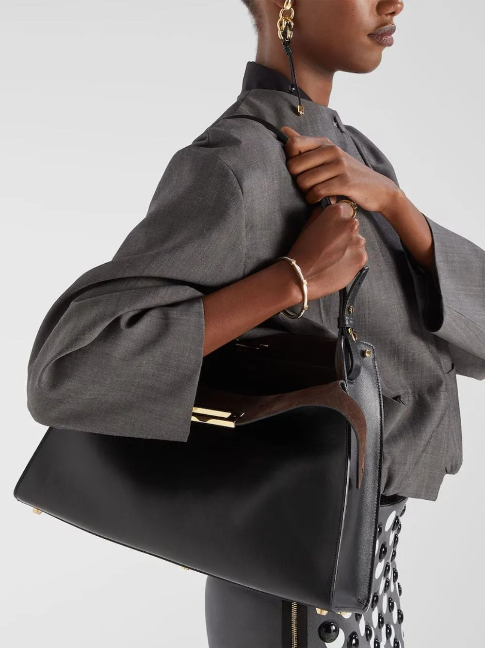 Black Large Leather Way Bag sold by Fashion Clinic product image thumbnail 2