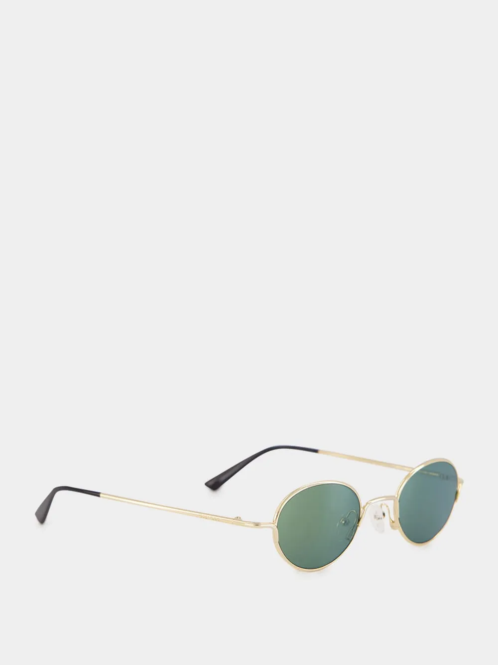 Gold and Green Round Metal Sunglasses sold by Fashion Clinic product image thumbnail 2