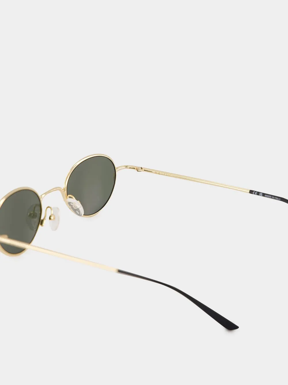 Gold and Green Round Metal Sunglasses sold by Fashion Clinic product image thumbnail 4