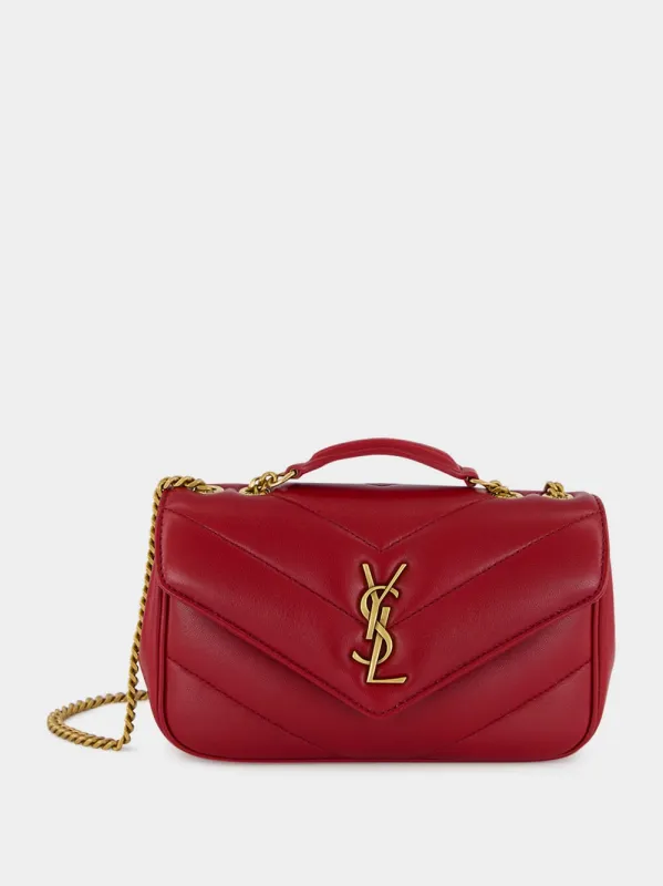 Deep Red Loulou Mini in Lambskin made by Yves Saint Laurent
