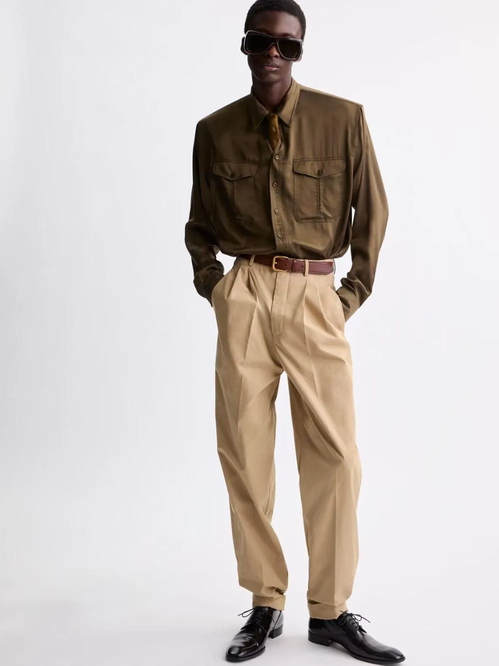 Beige Slim-Fit Technical Cotton Pants sold by Fashion Clinic