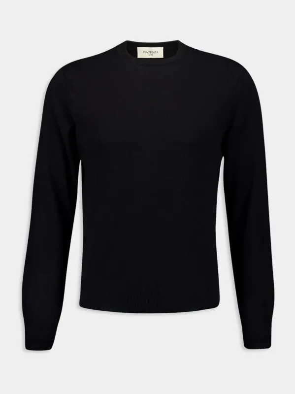 Black Cashmere Crewneck Sweater made by Fashion Clinic