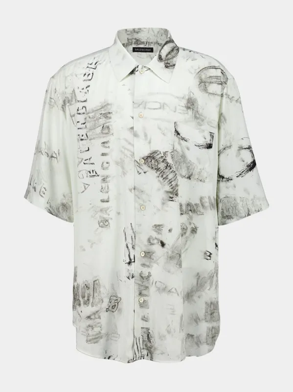 Graphite Grey Short Sleeve Minimal Shirt made by Balenciaga