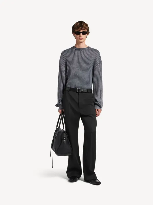 Black Too Far Wide-Leg Tailored Pants made by Balenciaga