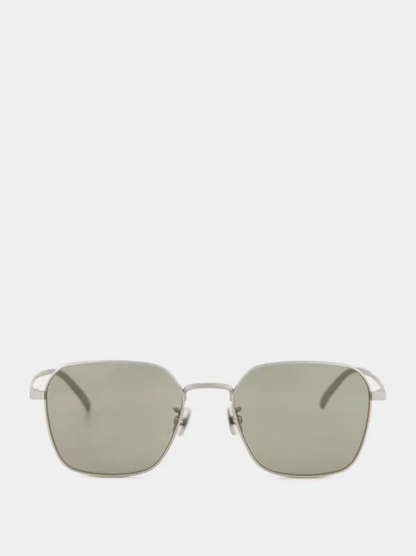 Silver Square Titanium Sunglasses made by Bottega Veneta