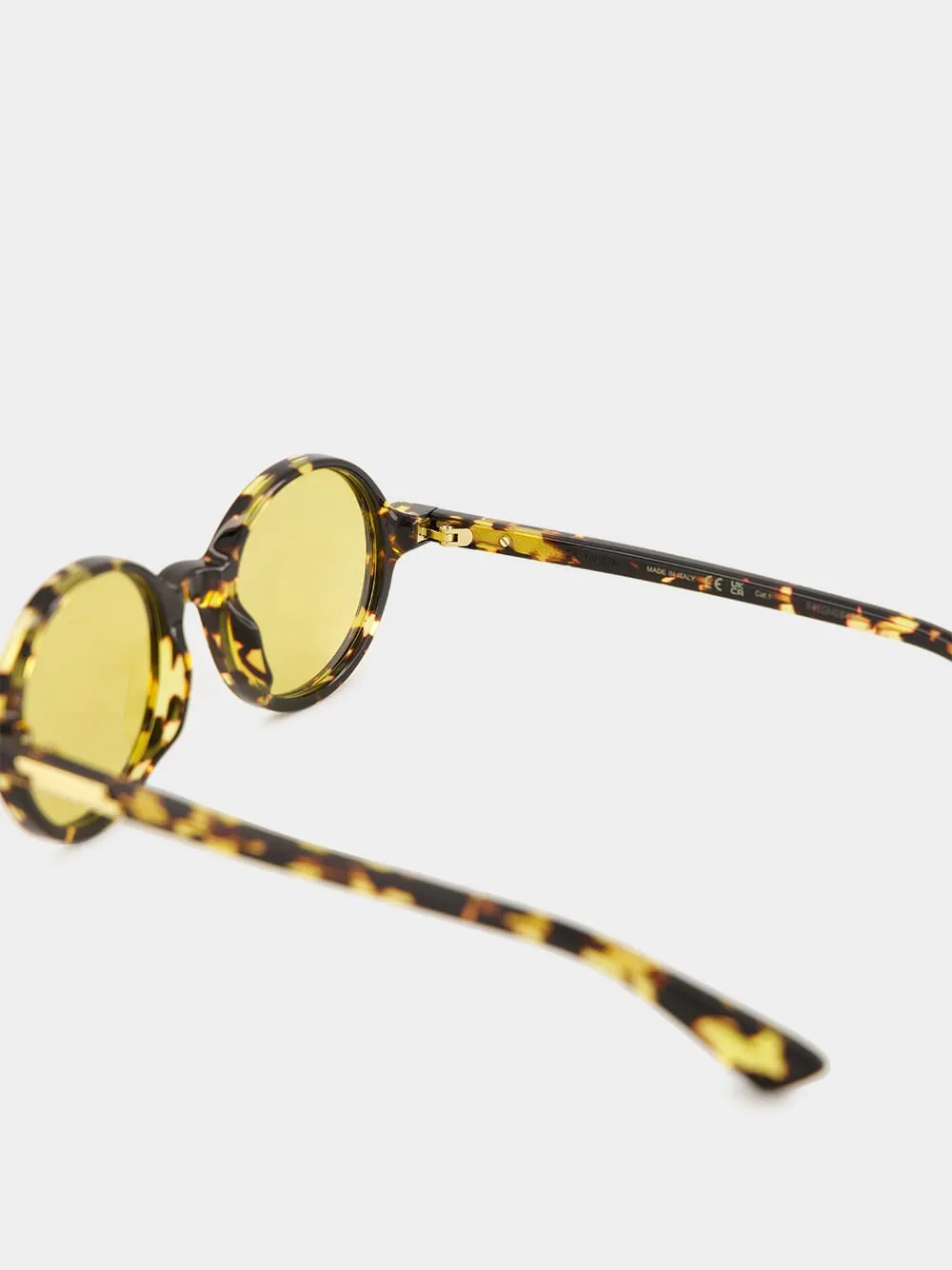 Havana Yellow Classic Round Sunglasses sold by Fashion Clinic product image thumbnail 5
